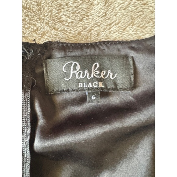 Parker Black Women's Size 6 Beaded Dress Party Cocktail Sleeveless - Picture 3 of 6